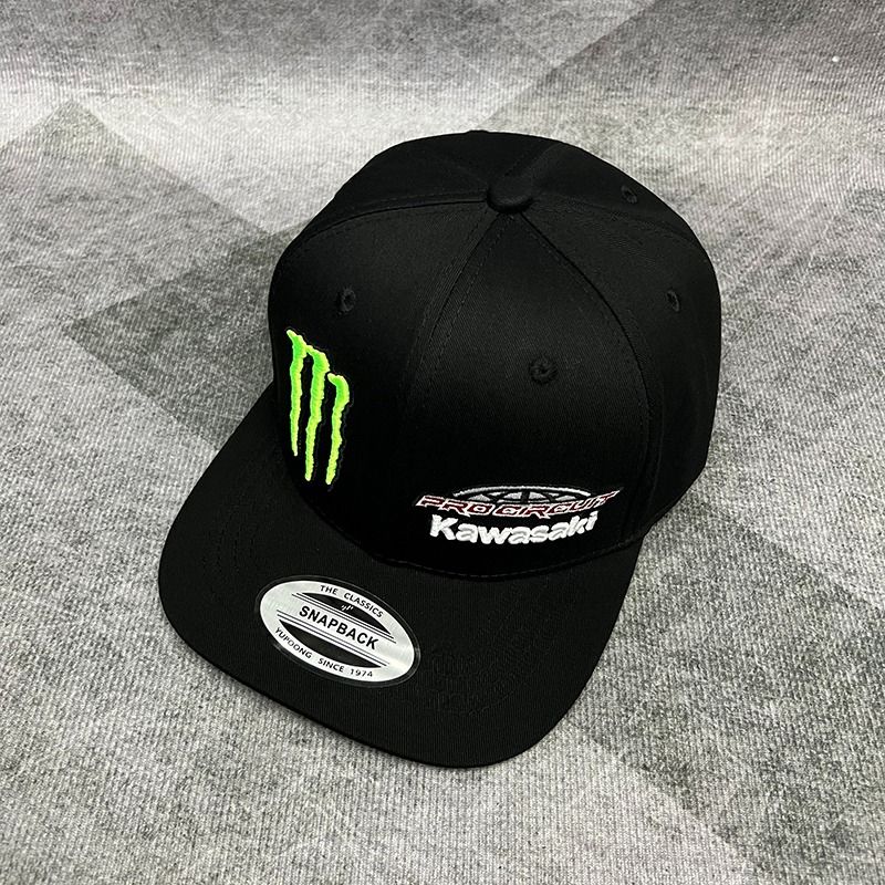 美國Monster X Pro Circuit Kawasaki 黑色帆布刺繡LOGO CAP 棒球帽, 男裝, 手錶及配件, 棒球帽、帽-  Carousell