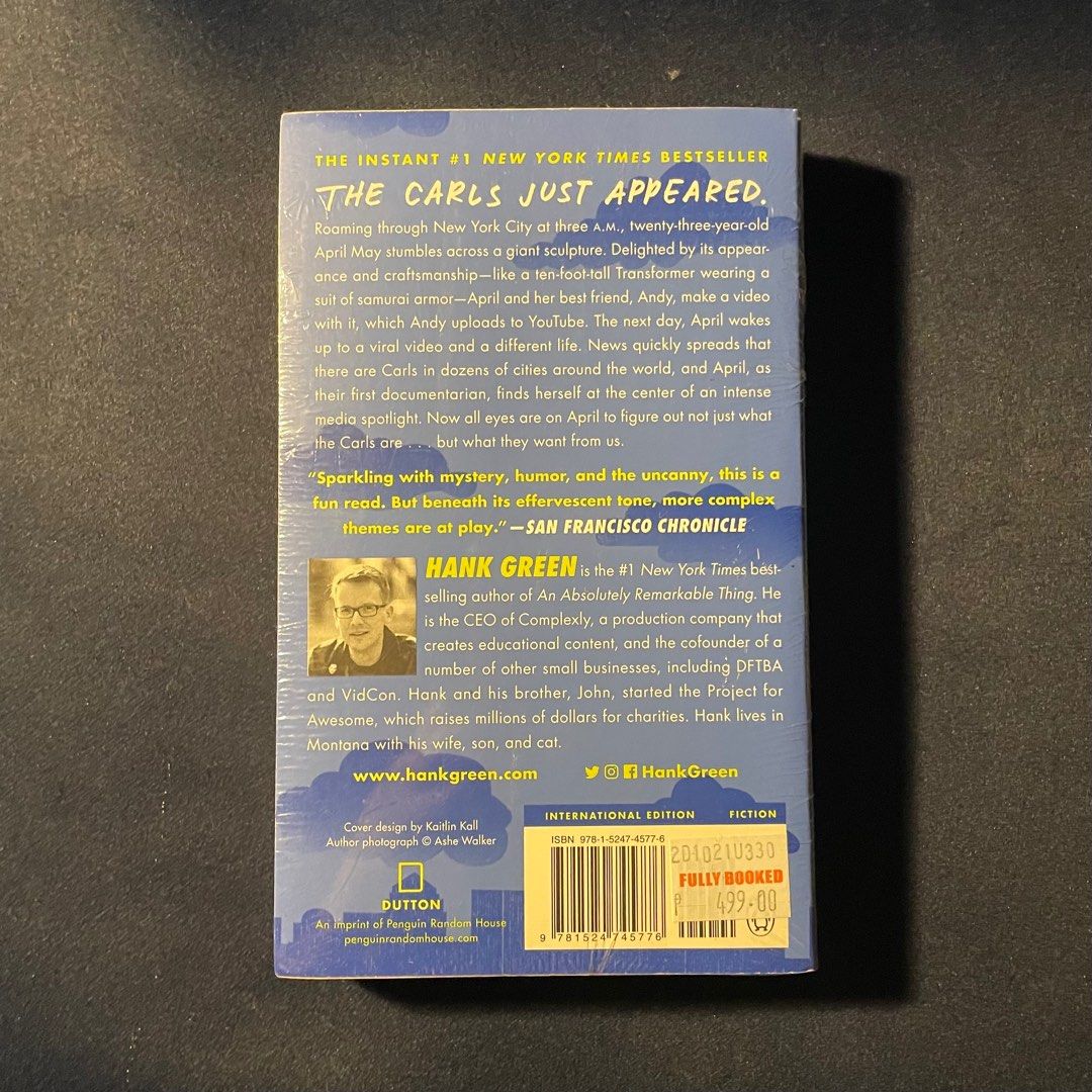 an absolutely remarkable thing hank green (Category: Storybooks) located in Bacoor. Submitted by stinkeebear (Listing ID 1345905101, Image 2). Description: ⚠️ LAST PRICE ! STRICTLY NO HAGGLING !! ꒰ wts lfb ꒱ (📓) : an absolutely remarkable thing - hank green ⤷ Php 400 + sf 💌 : make offer to claim ! mop : gcash / bpi [PAYO] mod : j&t, ggx, lalamove, or grab shipping loc : Bacoor, Cavite.
