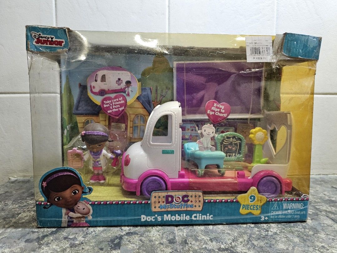 Authentic Disney Junior DOC MCSTUFFINS Mobile Clinic Playset (Category: Kids Toys) located in Quezon City. Submitted by charliebrown_olx (Listing ID 1345734739, Image 1). Description: Classification: New, Factory Sealed Condition: Mint on Non-Mint Box, WYSIWYG TERMS & CONDITIONS: 1. C.O.D. Can meet buyers at - Del Monte Ave, Q.C. - Mla Memorial Park Sucat - Sundays 10am-11am 2. Shipping c/o buyer. 3. Prices are Final. 4. Respect the Ad. TFL! (dis