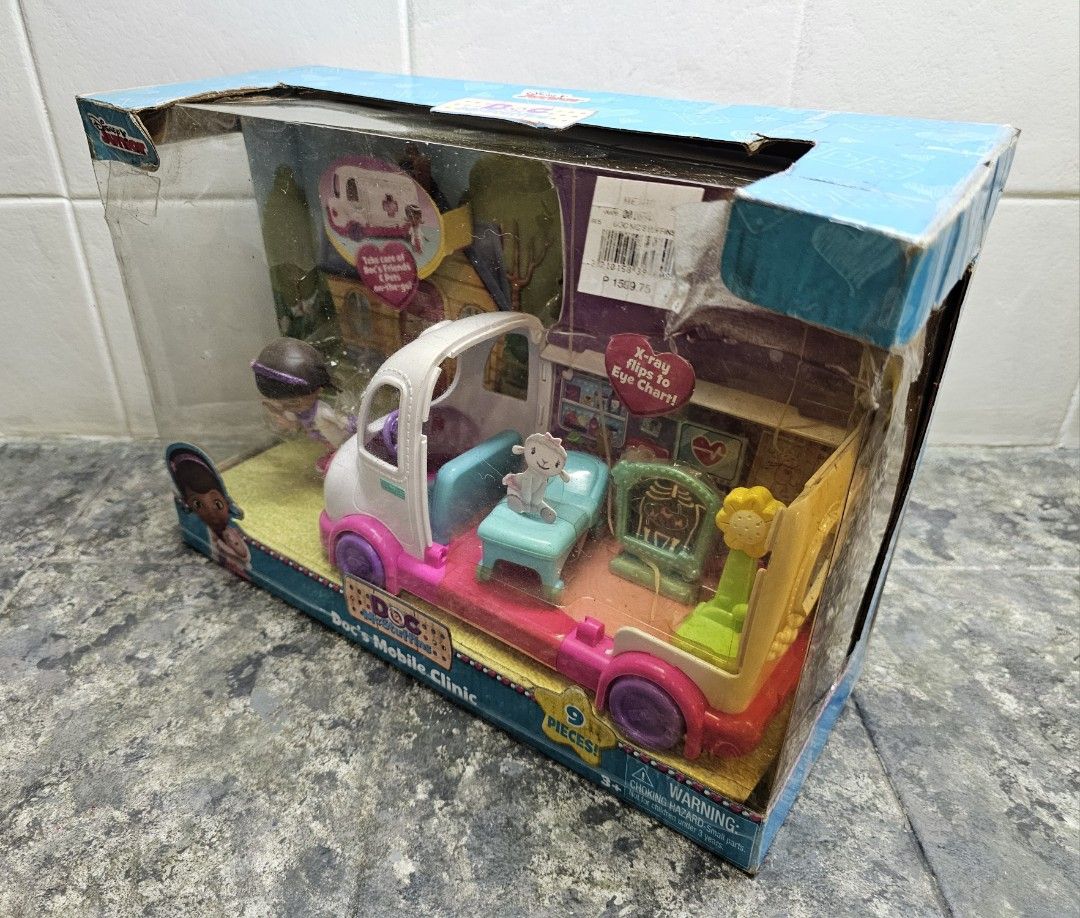 Authentic Disney Junior DOC MCSTUFFINS Mobile Clinic Playset (Category: Kids Toys) located in Quezon City. Submitted by charliebrown_olx (Listing ID 1345734739, Image 2). Description: Classification: New, Factory Sealed Condition: Mint on Non-Mint Box, WYSIWYG TERMS & CONDITIONS: 1. C.O.D. Can meet buyers at - Del Monte Ave, Q.C. - Mla Memorial Park Sucat - Sundays 10am-11am 2. Shipping c/o buyer. 3. Prices are Final. 4. Respect the Ad. TFL! (dis