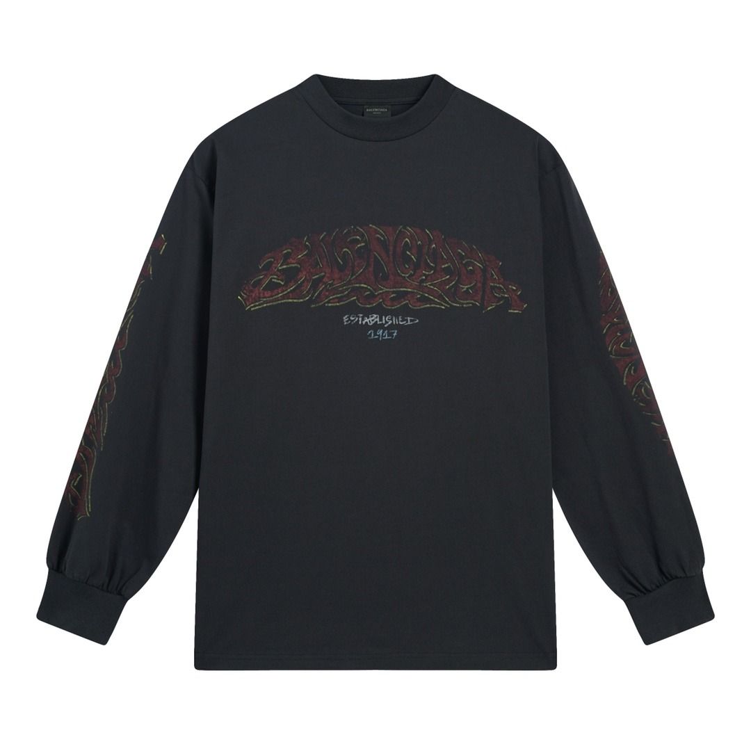 Balenciaga ブラック Burning Unity 長袖Tシャツ Balenciaga Women's' Burning Unity T-Shirt in Black | LN-CC®