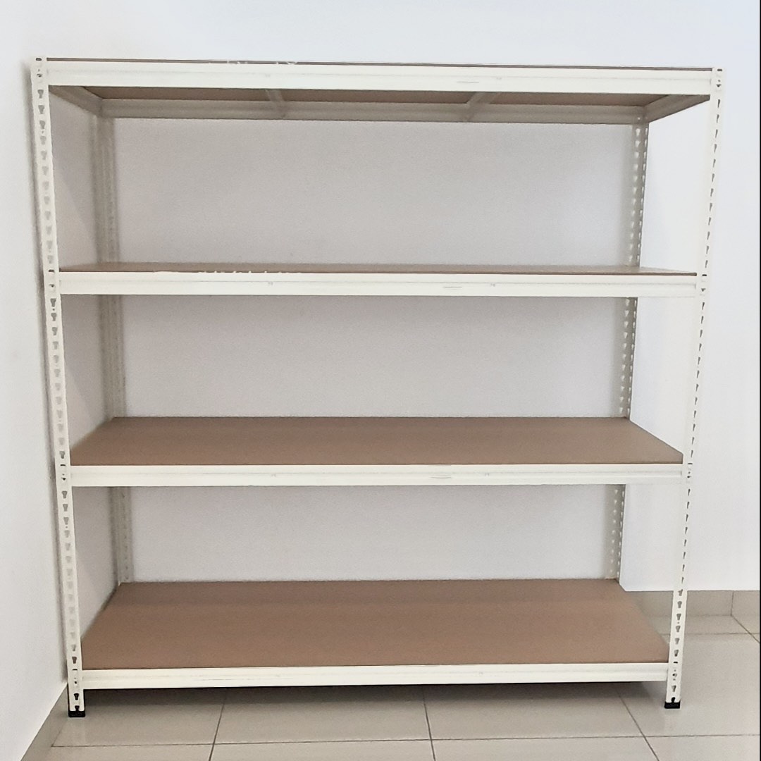 Beige Steel Rack Beige Heavy Duty Boltless Rack Store Storage Rak (180cm x 45cm x 180cm ...