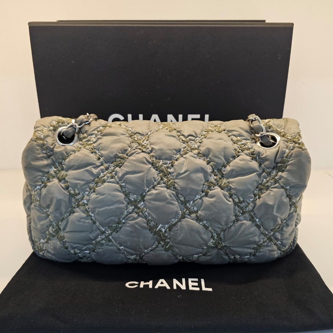 Chanel Paris-Byzance Chain Shoulder Bag Purple Nylon