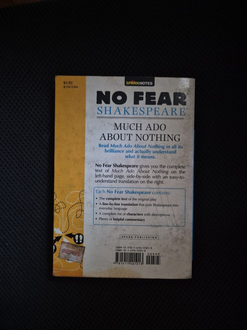 Fear no shakespare - Much ado about nothing (Category: Storybooks) located in Cainta. Submitted by ggggc (Listing ID 1345731377, Image 2). Description: shipping c/o buyer.