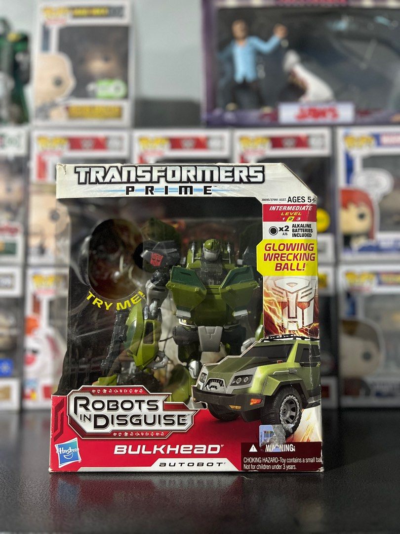 Hasbro Transformers Prime Robots in Disguise Bulkhead (Category: Action & Battle Toys) located in Bacoor. Submitted by chongscollectibles (Listing ID 1345858944, Image 1). Description: Item has been taken out of box but still contains all accesories. Mop:Gcash Mod:Lalamove,LBC 📍The District Dasmariñas, Alabang Town Center, Festival Mall, Rockwell Makati (by schedule)..