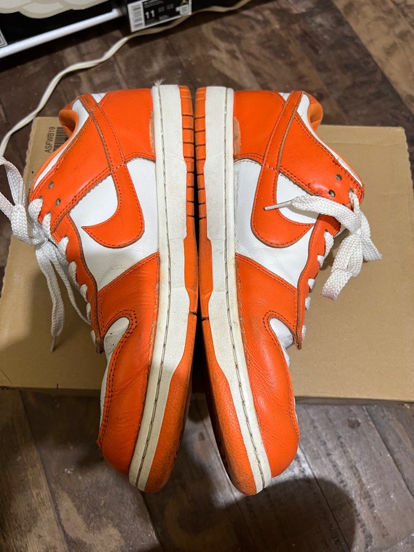 Nike Dunk low (Category: Sneakers) located in Baguio. Submitted by thriftcrate2021 (Listing ID 1345916108, Image 2). Description: Nike dunk low Syracuse and Uconn (womens exclusive) Size 10.5 Condition: 8/10 signs of usage seps and drags Price: 2000 as pack +sf 1300 per pair +sf MoP: Gcash/BPI.