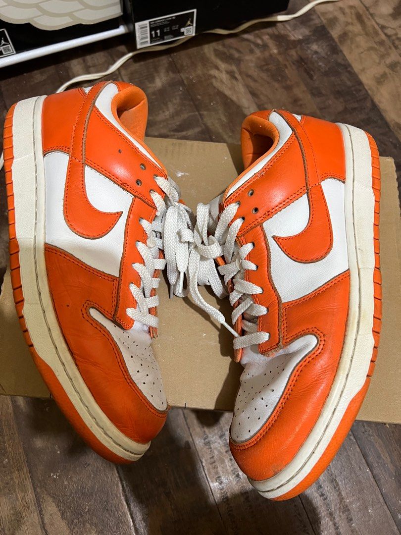 Nike Dunk low (Category: Sneakers) located in Baguio. Submitted by thriftcrate2021 (Listing ID 1345916108, Image 3). Description: Nike dunk low Syracuse and Uconn (womens exclusive) Size 10.5 Condition: 8/10 signs of usage seps and drags Price: 2000 as pack +sf 1300 per pair +sf MoP: Gcash/BPI.