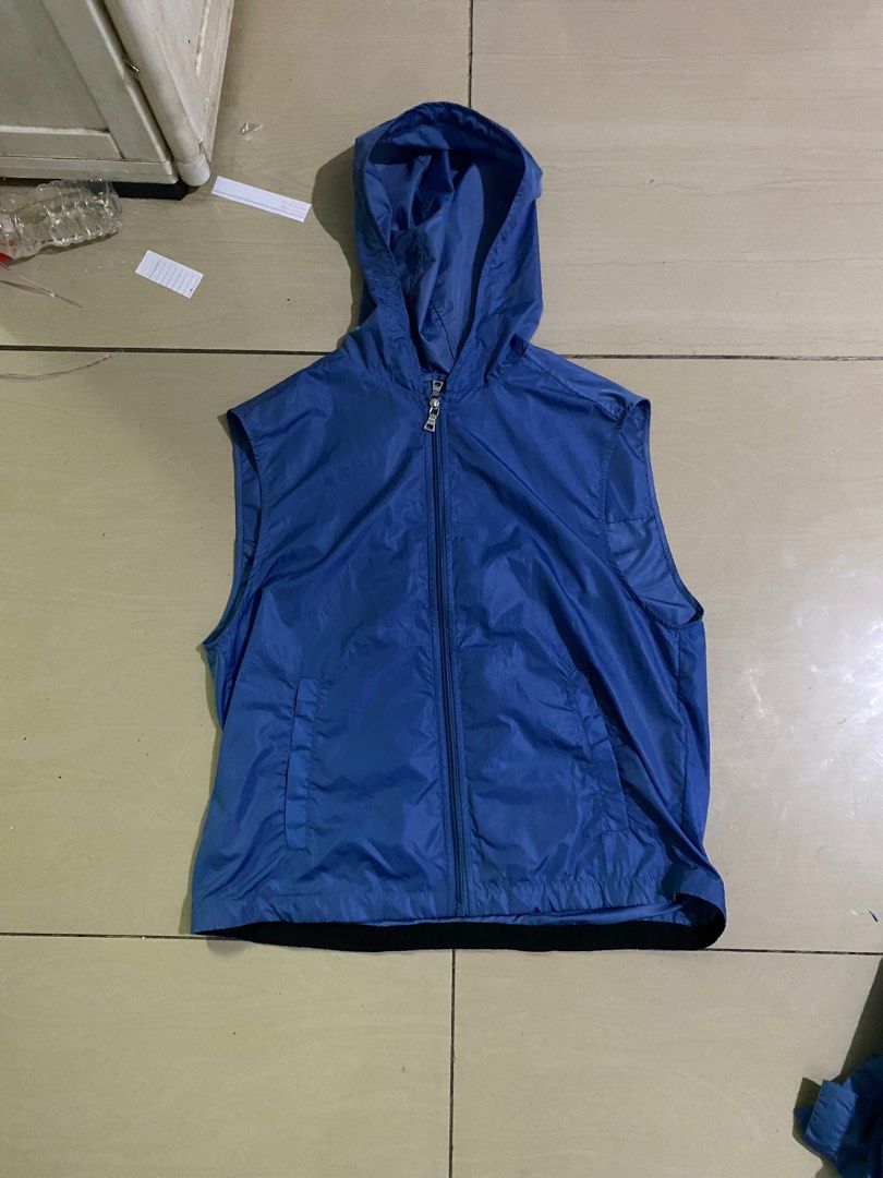 PRADA SPORT NYLON VEST HOODIE 2009 BLUE, Fesyen Pria PRADA SPORT NYLON VEST HOODIE 2009 BLUE, Fesyen Pria