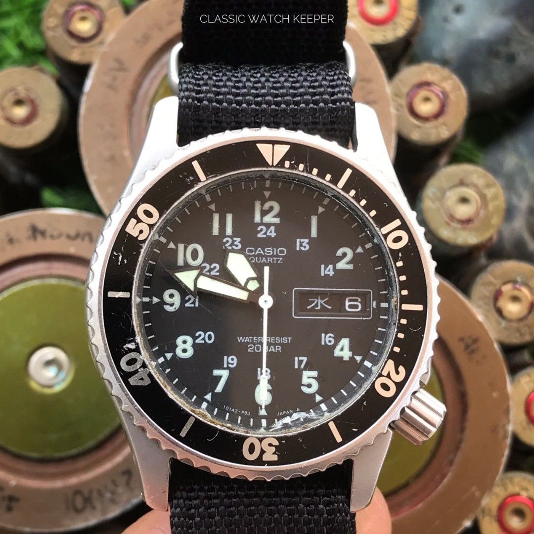 RARE}-JDM CASIO MD-707 Military Diver vintage watch., Men's