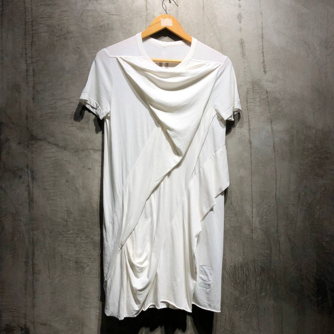 Rick Owens DRKSHDW FW17 Wreck tee (Category: Luxury Apparel) located in Quezon City. Submitted by johnpaulperezzz (Listing ID 1345775533, Image 1). Description: NAME: Rick Owens DRKSHDW FW17 Wreck tee COLOR: White SIZE: XS on tag FIT: Small Dimension: Width: 18 Length: 34 Shoulder: 15 Sleeves: 6 Hem: 19 CONDITION: 9/10 ISSUE: -none PRICE: 8k .