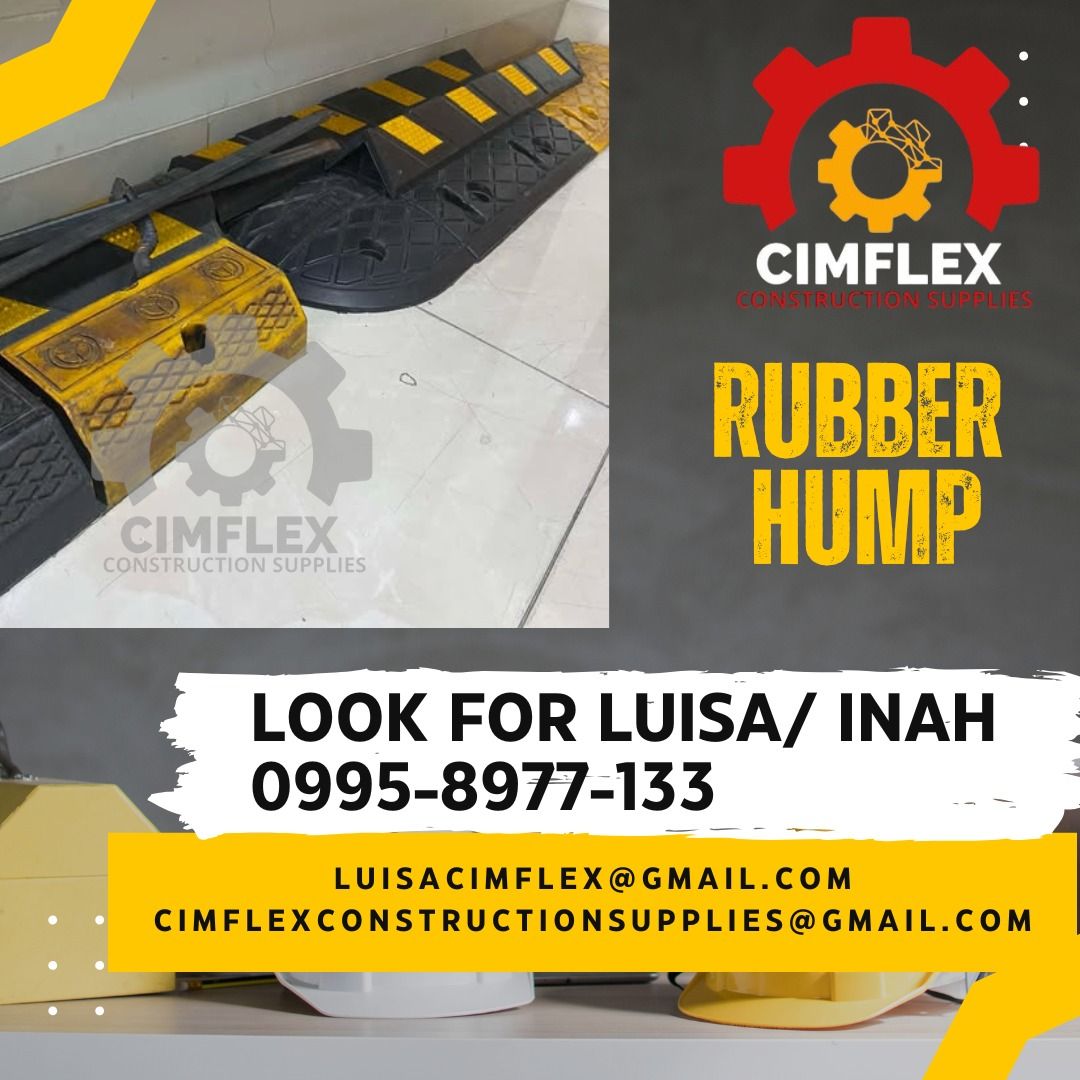 RUBBER HUMP (Category: Construction Tools & Equipment) located in Caloocan City. Submitted by luisacimfl72432 (Listing ID 1345736268, Image 1). Description: RUBBER HUMP glbe- ( 0995-897-7133 ) cimflex construction supplies.