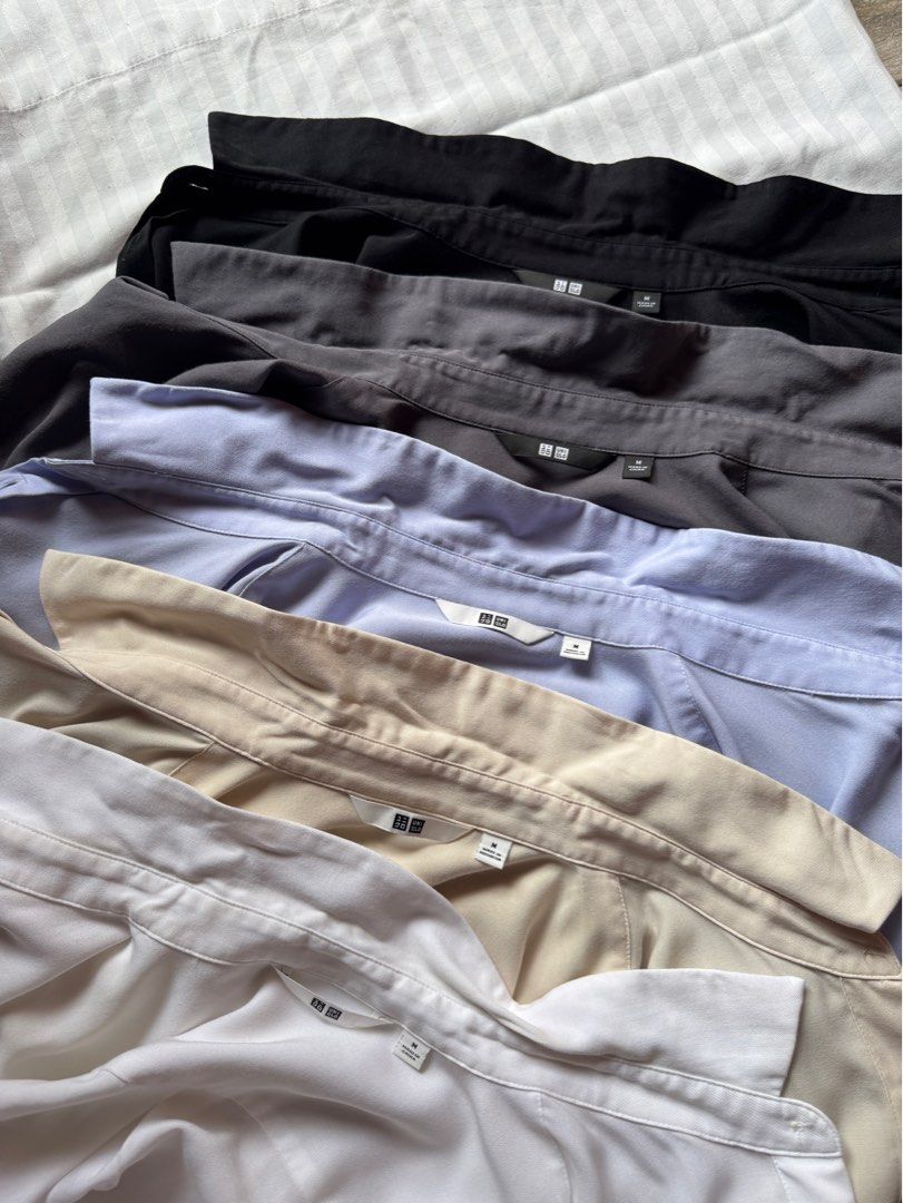Uniqlo Rayon Long Sleeve Blouse (Medium) (Category: Blouses) located in Makati City. Submitted by emv25 (Listing ID 1345742331, Image 2). Description: Uniqlo Rayon Long Sleeve Blouse (All in Medium) 1 Black 1 Gray 1 White - SOLD 1 Natural - SOLD 1 Light Blue - SOLD Used but not abused Selling per piece RFS: Decluttering .