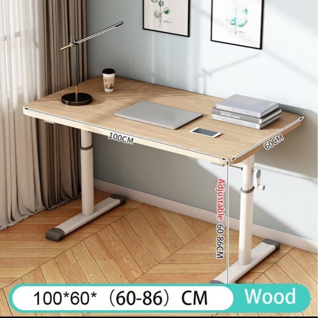 Adjustable study table (Category: Tables & Sets) located in Singapore. Submitted by rog.ton (Listing ID 1345932052, Image 1). Description: Adjustable study table (chair included) Overall size 80 x 60 x (60-86) cm.