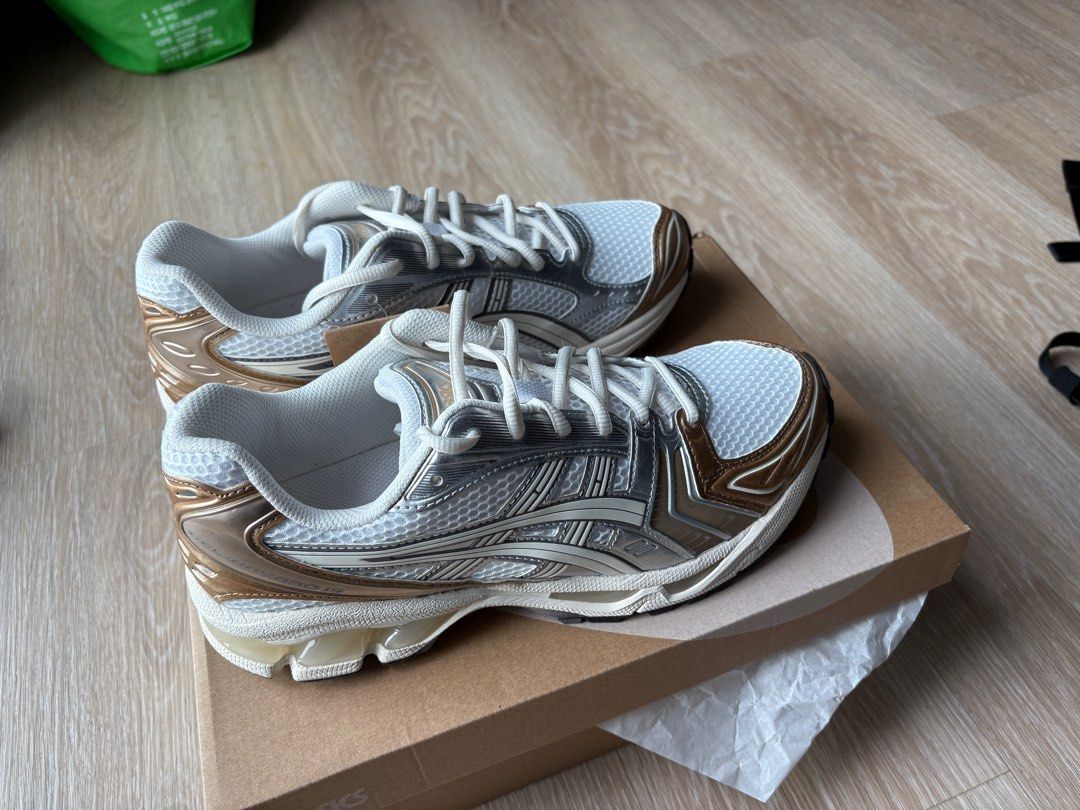 ASICS Gel-Kayano 14 (White/Cream) (Category: Sneakers) located in Singapore. Submitted by styc87 (Listing ID 1345943068, Image 3). Description: Purchased at KITH Tokyo, letting go due to lack of storage space. BNIB, with receipt. Small room for nego, DM me an offer, if the price is too low I will not reply. .