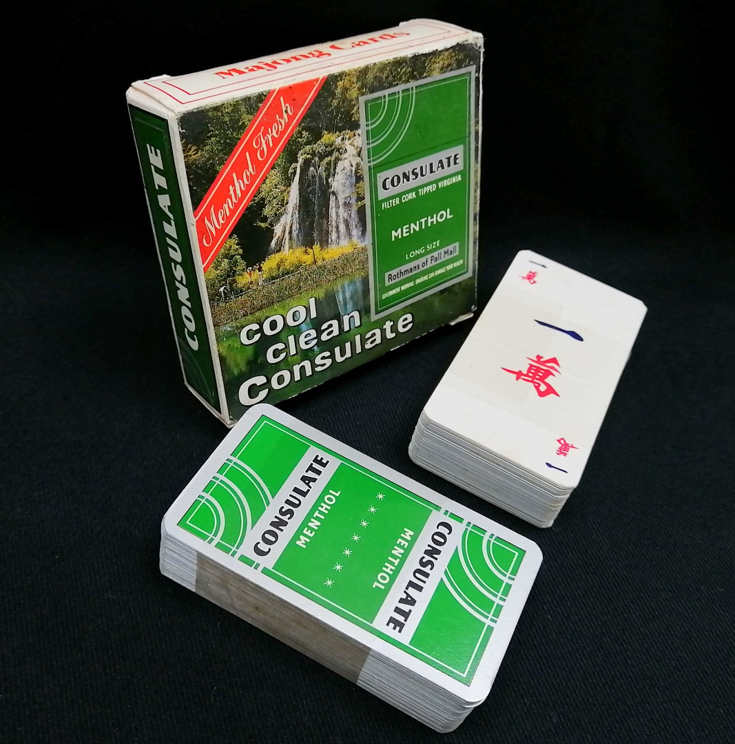 Collectible Vintage 1980s Pack of Consulate Fresh Menthol Cigarettes Chinese Mahjong Cards (Rothmans of Pall Mall), Toys & Collectibles, Memorabilia & Antiques, Vintage Collectibles on Carousell