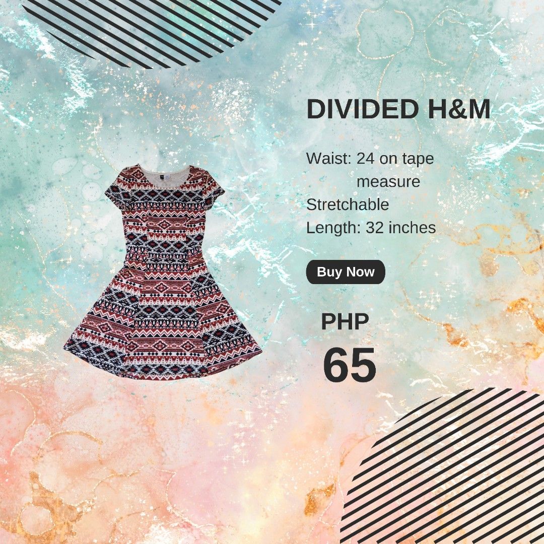 DIVIDED H&M Printed Dress (Category: Dresses) located in Caloocan City. Submitted by declutterpreneur (Listing ID 1346002797, Image 1). Description: .