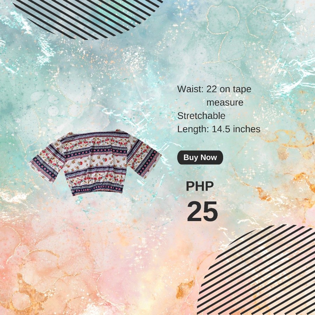 Floral Crop Top (Category: Shirts) located in Caloocan City. Submitted by declutterpreneur (Listing ID 1346000995, Image 1). Description: .