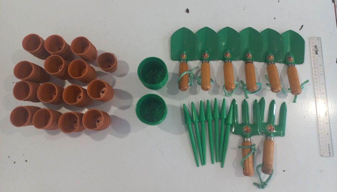 Gardening Tools (Category: Gardening Tools & Ornaments) located in Quezon City. Submitted by CraftsItemsCleanUpSale (Listing ID 1345971016, Image 3). Description: Gardening Tools Take All at Php400 Gardening Tools at Php25 per pc Spade 3pcs Seeder 4pcs Plastic Seedling Pot 1.5" - 72 pcs at Php5 per pc Plastic Seedling Pot 2.5" - 21 pcs at Php5 per pc Kindly Note: Crafts Items Clean Up Sale Please chat with me for any questions or for more photos.