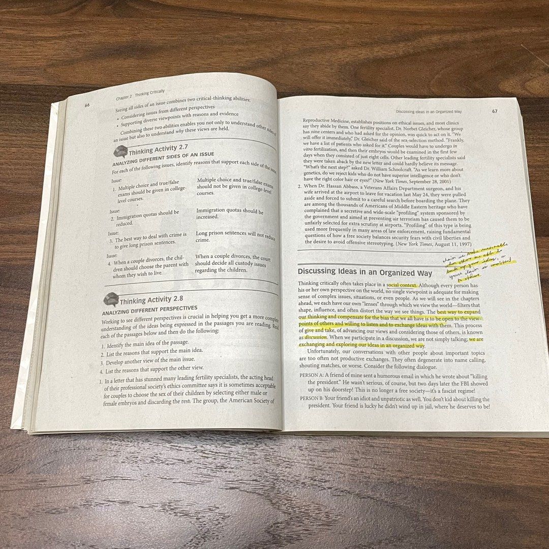 JOHN CHAFFEE Thinking Critically Twelfth Edition (Category: Textbooks) located in Gapan. Submitted by ffranchesca (Listing ID 1345953730, Image 2). Description: with highlights/annotations on some pages.