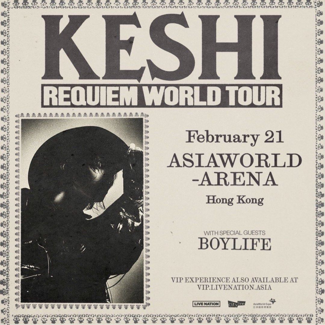 Keshi 演唱會899坐位平放1張concert ticket seating 1x Requiem world tour 21/2, 門票＆禮券,  活動門票- Carousell