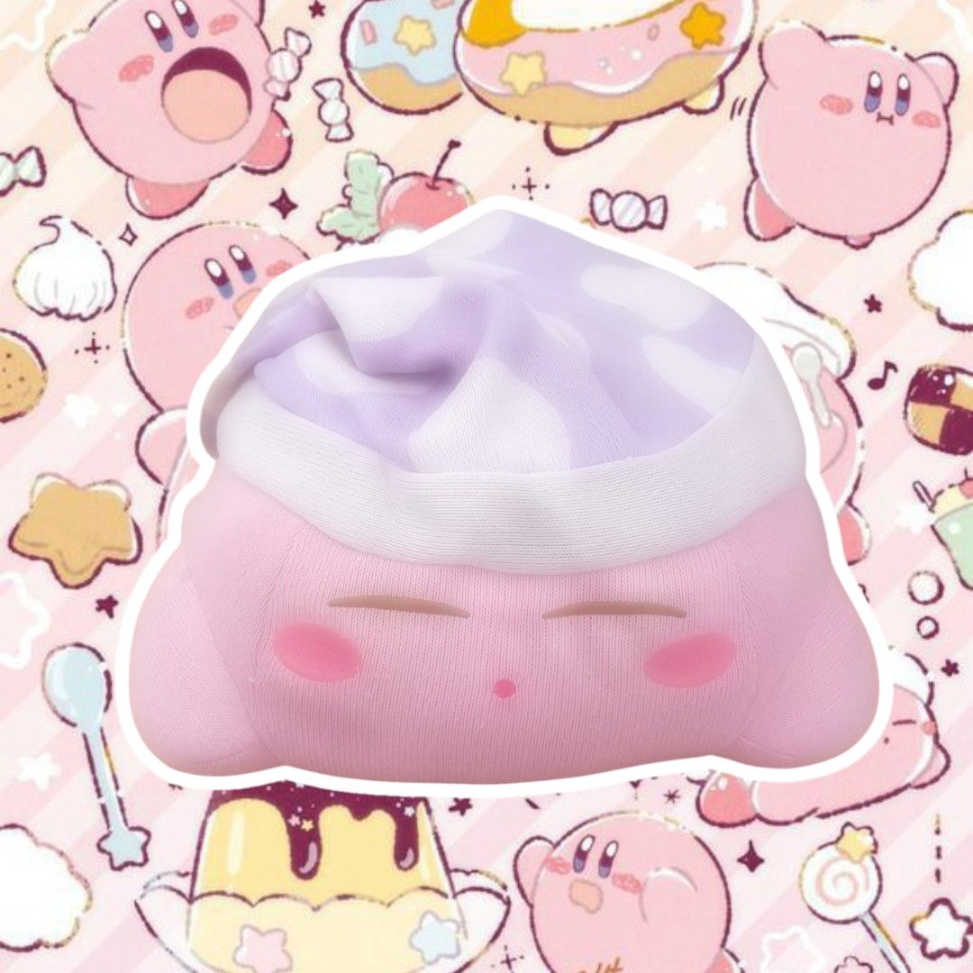 kirby sleeping plush | pink, kawaii, video game, collectibles, sanrio ...