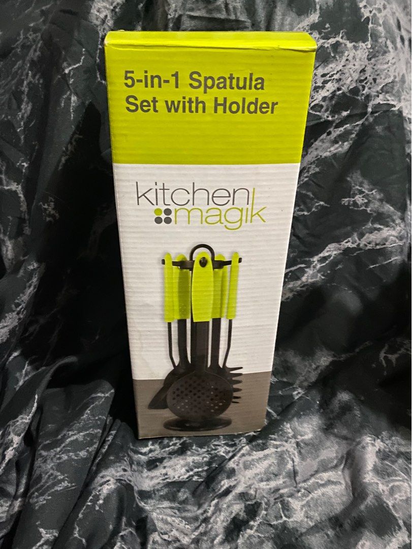 Kitchen Magik 5 in 1 Spatula Set with Holder (Category: Other Kitchenware & Tableware) located in Mandaluyong City. Submitted by napierj (Listing ID 1346003248, Image 2). Description: Never been used just stored..