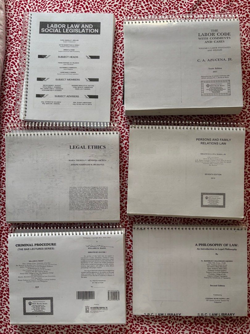 Law school books (Category: Textbooks) located in Quezon City. Submitted by closet.finds999 (Listing ID 1346008361, Image 1). Description: Selling for 180 each. Minimal highlights/ other books have no highlights at all. Send me a msg for availability.