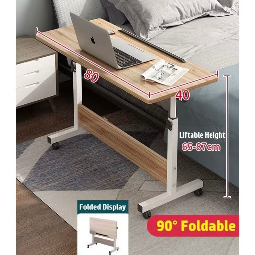 Lifting Foldable Bedside Table | Height Adjustable Bedroom Side Table ...