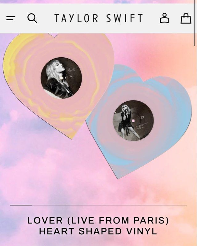 Taylor Swift - Lover (Live from Paris) Heart Shale Vinyl, Hobbies