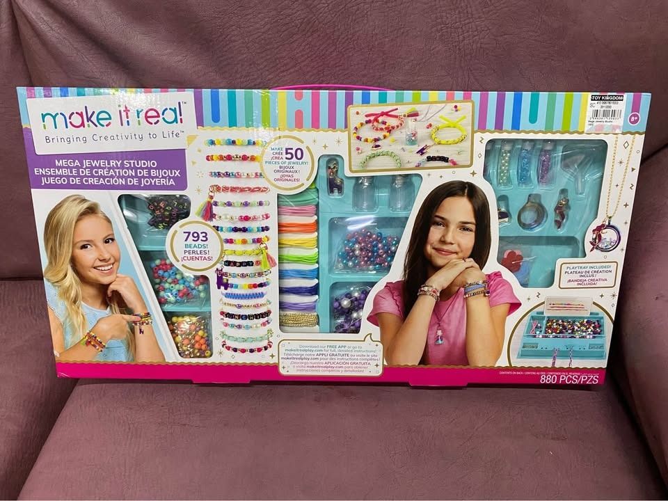 Make It Real Mega Jewelry Studio 880pcs Beads And Charms Kit (Category: Craft Supplies & Tools) located in Makati City. Submitted by mighty.simpletrading (Listing ID 1345936639, Image 1). Description: pickup location: makati city brand: make it real model: mega 880pcs Jewelry Studio Beads And Charms Kit price: 1,500php condition: brandnew sealed with toy kingdom tag rfs already have other beads set original toy kingdom price @ 1599php **pickup 24