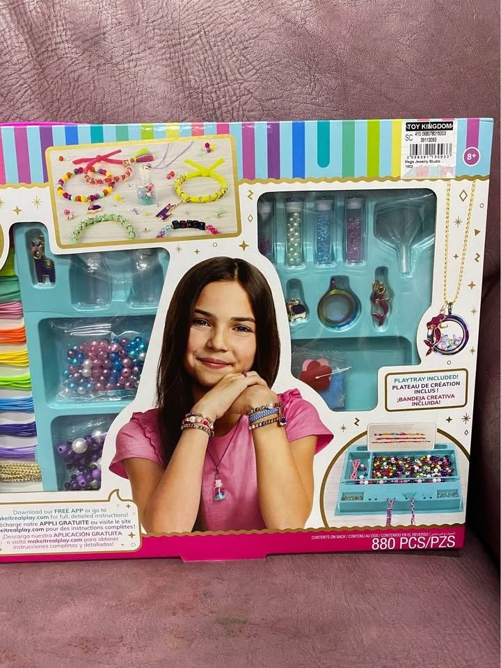 Make It Real Mega Jewelry Studio 880pcs Beads And Charms Kit (Category: Craft Supplies & Tools) located in Makati City. Submitted by mighty.simpletrading (Listing ID 1345936639, Image 3). Description: pickup location: makati city brand: make it real model: mega 880pcs Jewelry Studio Beads And Charms Kit price: 1,500php condition: brandnew sealed with toy kingdom tag rfs already have other beads set original toy kingdom price @ 1599php **pickup 24
