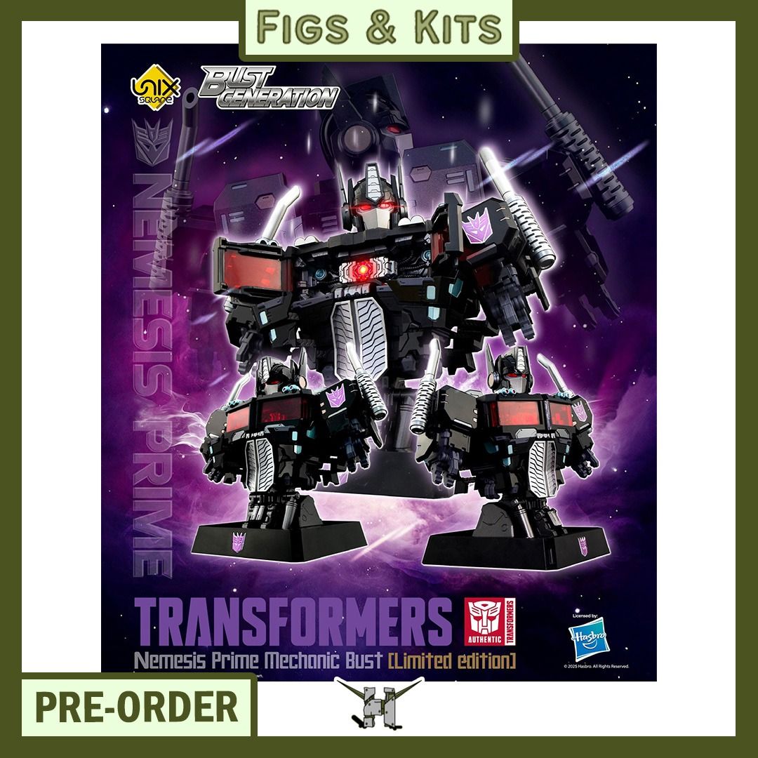 PRE-ORDER!! [Bust Generation] Nemesis Prime Mechanic Bust (Category: Figurines & Statues) located in Quezon City. Submitted by figsnkits (Listing ID 1346029072, Image 1). Description: PRE-ORDER!! Hasbro: [Bust Generation] Nemesis Prime Mechanic Bust Pre-order price: Php 6,570 Min. DP: Php 1,600 (new) Php 1,000 (return customers) SRP: Php 7,300 Deadline: Feb 26, 2025 or until PO slots are full Estimated Time of Arrival: Jun 2025 (can be early/late