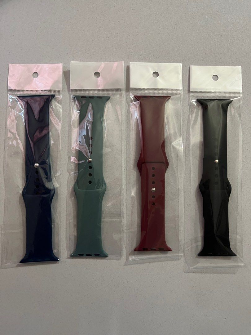 SmartWatch Straps, 42/44/45/49mm (Category: Wearables & Smart Watches) located in Makati City. Submitted by fraber_chie (Listing ID 1345918175, Image 3). Description: Php 150 ‼️ Bnew 🌻 Smart Watch Straps -for 42/44/45/49 mm ▶️ Php 150 -silicone ▶️ Php 180 - milanese (red) 📍Location: Poblacion, Makati City.