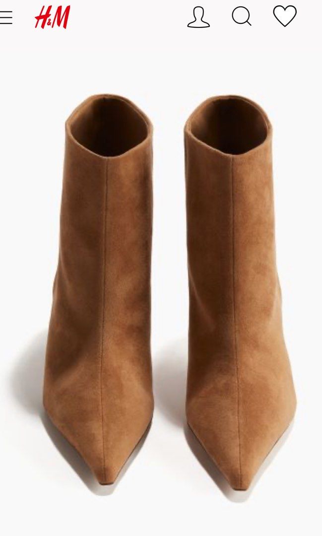 Super Sale!! Brandnew H&M Brown Suede Heeled Boots (Category: Boots) located in Angeles City. Submitted by fabgrabs831 (Listing ID 1345990232, Image 1). Description: Super Sale!! H&M Suede Heeled Boots From Japan Super nice and classy when worn! Color: Camel Sizes: 40 .