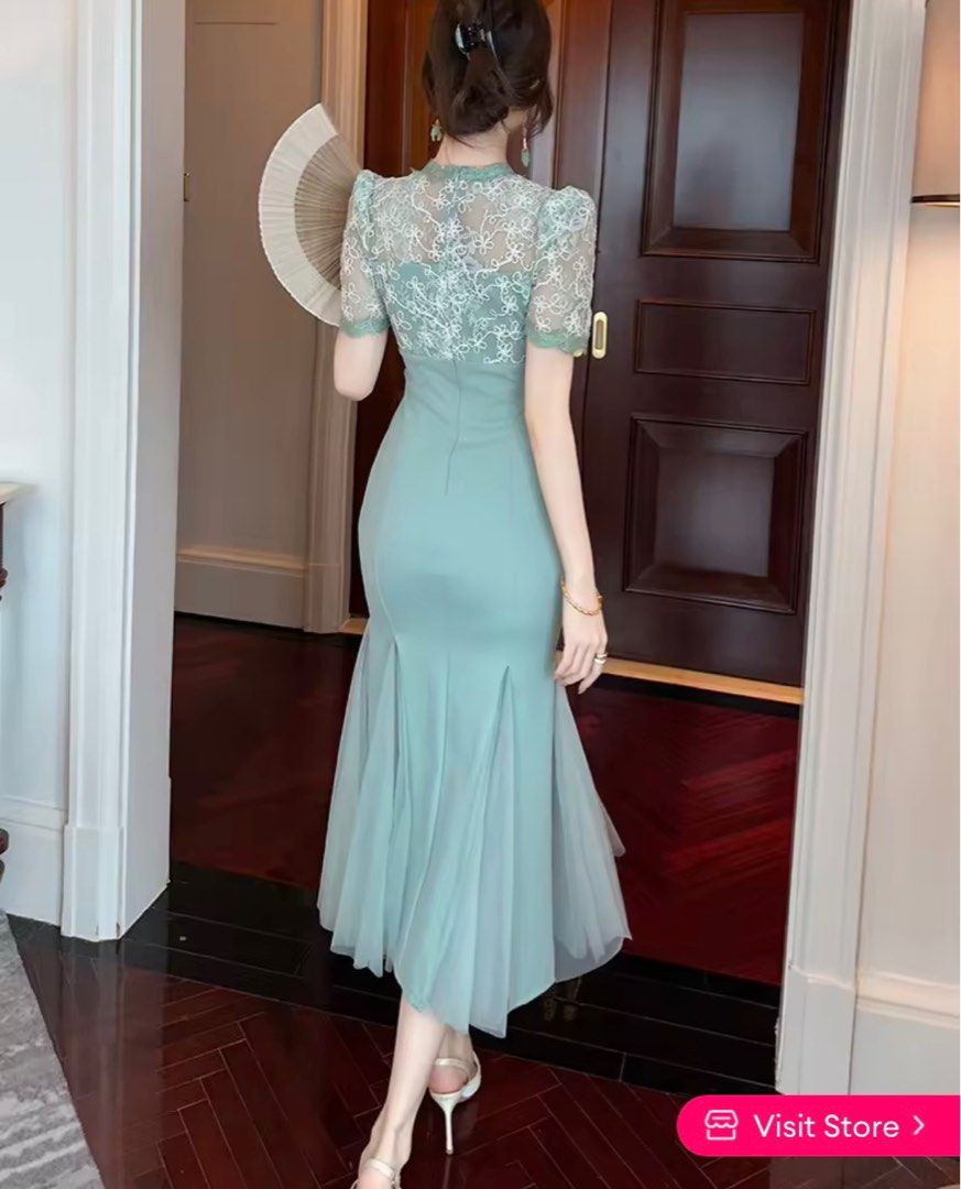 ZYHT Medium Midi Dress Light blue/green (Category: Evening dresses & gowns) located in Cavite. Submitted by rammjoy (Listing ID 1345939778, Image 2). Description: used once to attend a wedding. Bought at laz for 2600. size: Medium (please browse pics for size chart) it fits well to the body as fabric is slightly stretchable. color: can pass as slightly sage green but it registers as light blue as well length: Midi, can be used for Formal long gow