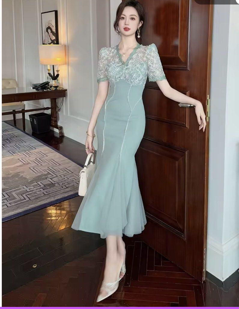 ZYHT Medium Midi Dress Light blue/green (Category: Evening dresses & gowns) located in Cavite. Submitted by rammjoy (Listing ID 1345939778, Image 1). Description: used once to attend a wedding. Bought at laz for 2600. size: Medium (please browse pics for size chart) it fits well to the body as fabric is slightly stretchable. color: can pass as slightly sage green but it registers as light blue as well length: Midi, can be used for Formal long gow