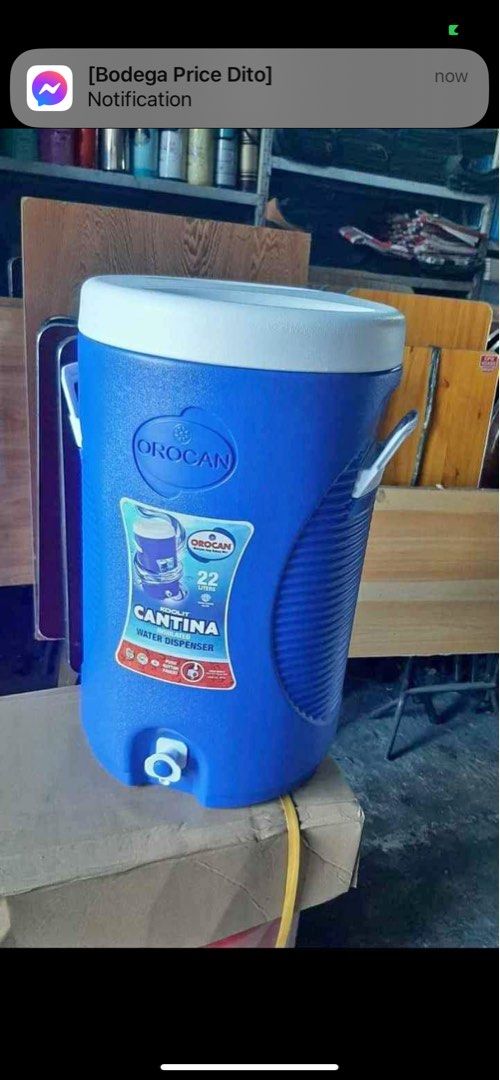 22 L orocan water jug (Category: Storage Boxes & Baskets) located in Manila. Submitted by kellychz (Listing ID 1346152524, Image 2). Description: Water jug orocan 22L brand new cod gcash on hand.