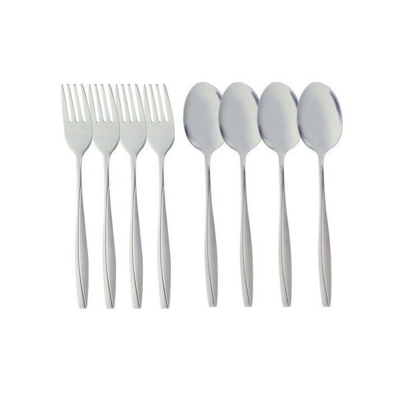 AVON ESTELLE 8-PC SPOON AND FORK SET (Category: Dinnerware & Cutlery) located in Quezon City. Submitted by xtian.store (Listing ID 1346212483, Image 1). Description: BRAND NEW AND ORIGINAL P350 each set Available: 2 sets • Estelle 8pc spoon and fork set comes with 4 pairs of spoon and fork made of stainless steel. • Actual photos are posted.