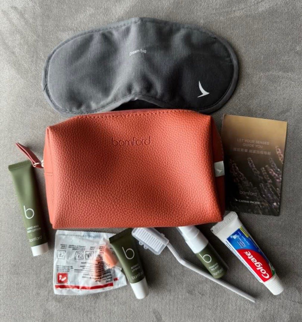 Bamford Amenity Kit (Orange) (Category: Luxury Bags & Wallets) located in Quezon City. Submitted by __J__ (Listing ID 1346114511, Image 1). Description: P650 for complete amenity kit P450 for bag with hand lotion and face mist only *Also available in gray color* Bamford x Cathay Pacific Business Class Amenity Bag “The premium British lifestyle brand, run by its founder Carole Bamford, has long been attuned to sustainability and nature, from the r