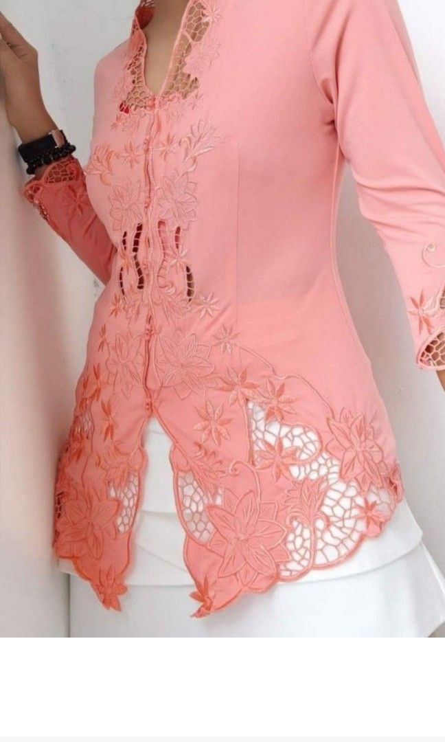 Brand new kebaya nonya embroidery tops cheongsam qipao (Category: Blouses) located in Singapore. Submitted by piggychub (Listing ID 1346118095, Image 1). Description: Brand new kebaya tops in various colors. the last 3 photos show the actual colors available. Material is stretchable. will fit small to medium.