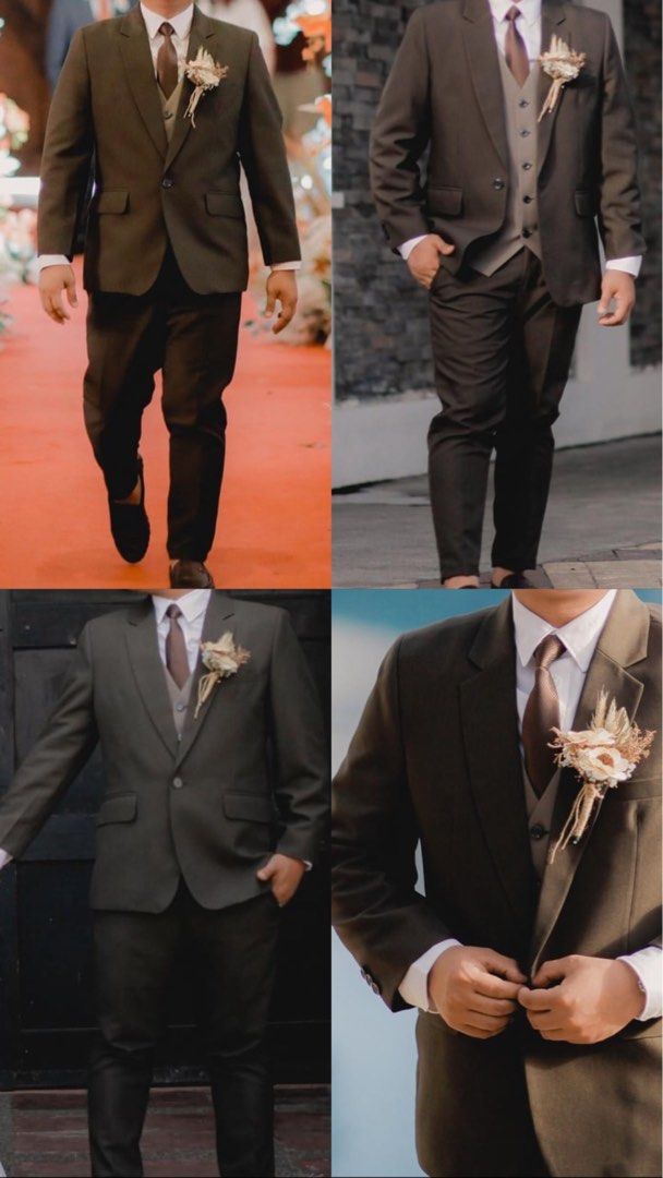 FOR RENT Complete Suits Armani Suit Premium (Category: Sets & Coordinates) located in Quezon City. Submitted by jeh2024 (Listing ID 1346231491, Image 1). Description: selling/ rent my husband suit during our wedding, super nice in actual sa pocture parang nagging ibang color siya. 7000 original price tailored for my husband size. check photo for exact measurements.