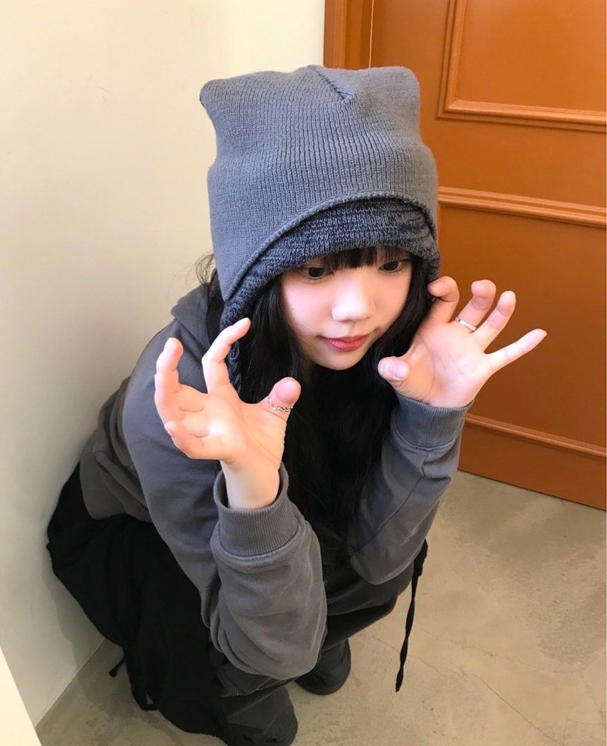 coyseio｜NewJeans同款 DOUBLE TROOPER BEANIE COCOA 貓貓帽 帽子 毛帽