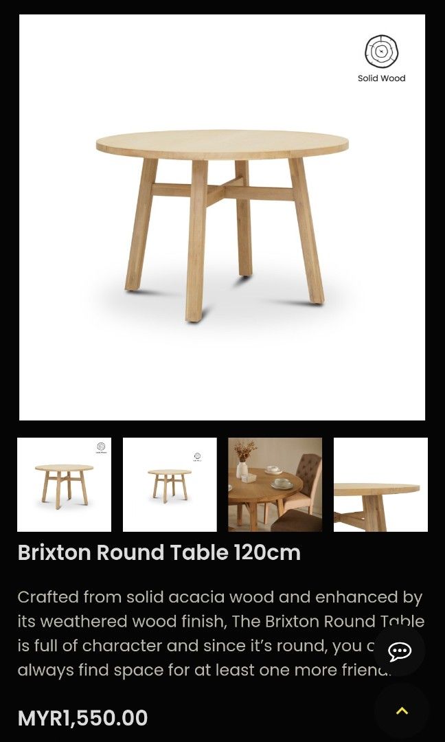 Dining Table (Category: Tables & Sets) located in Singapore. Submitted by erahoney (Listing ID 1346239049, Image 3). Description: dining table bought on July 2024. still look new, wood is sturdy. need to let go because am looking for darker wood tone.