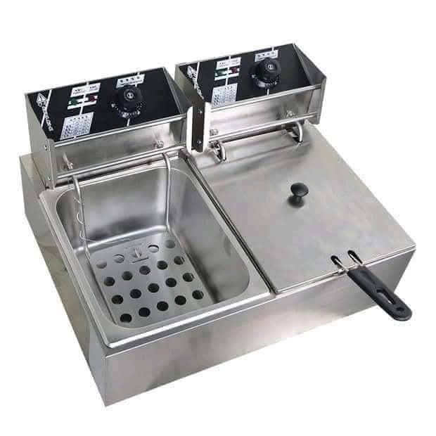double pan fryer (Category: Fryers) located in Manila. Submitted by asstditems (Listing ID 1346155992, Image 1). Description: gl DOUBLE DEEP FRYER 📌 SIZE ： 56 CM X 45 CM X 30 CM ☑️ NEW ARRIVAL.