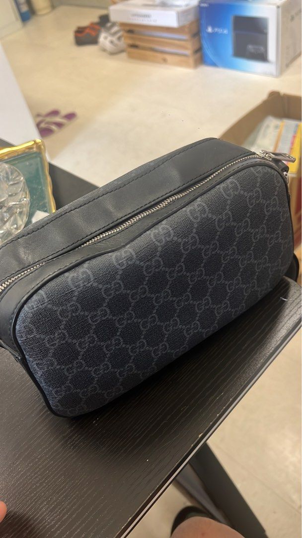 Monogrammed leather messenger bag outlet
