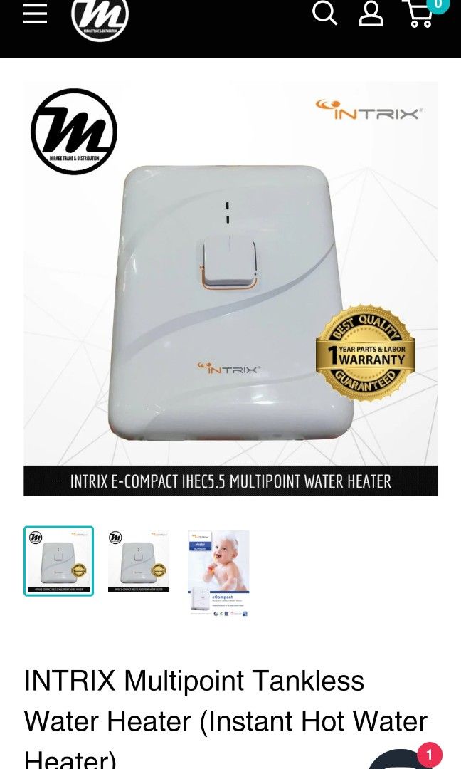 Intrix heating (Category: Water Heater & Instant Showers) located in Klang. Submitted by girldevil666 (Listing ID 1346282149, Image 1). Description: used stuff but still new got two.