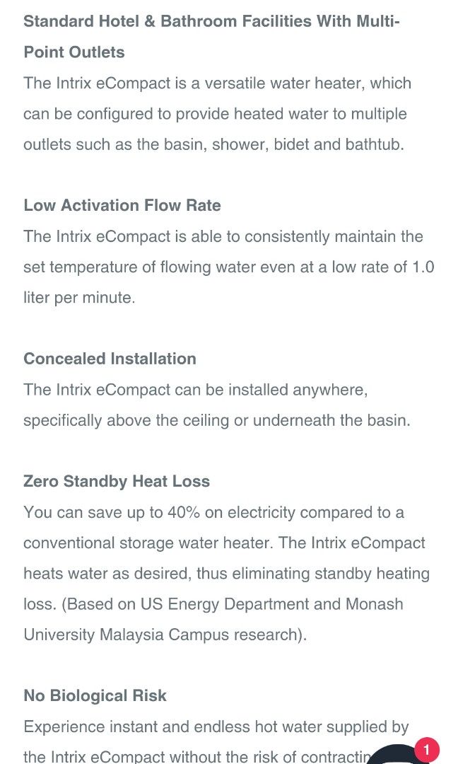 Intrix heating (Category: Water Heater & Instant Showers) located in Klang. Submitted by girldevil666 (Listing ID 1346282149, Image 2). Description: used stuff but still new got two.