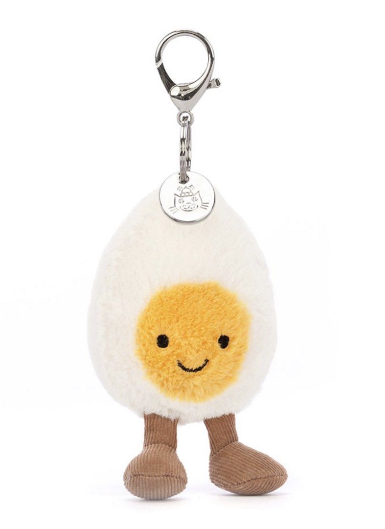 Jellycat egg charm (Category: Infant Playtime) located in Manila. Submitted by sarisaristorehk (Listing ID 1346168632, Image 1). Description: Jellycat happy boiled egg bag charm Keychain pendant.