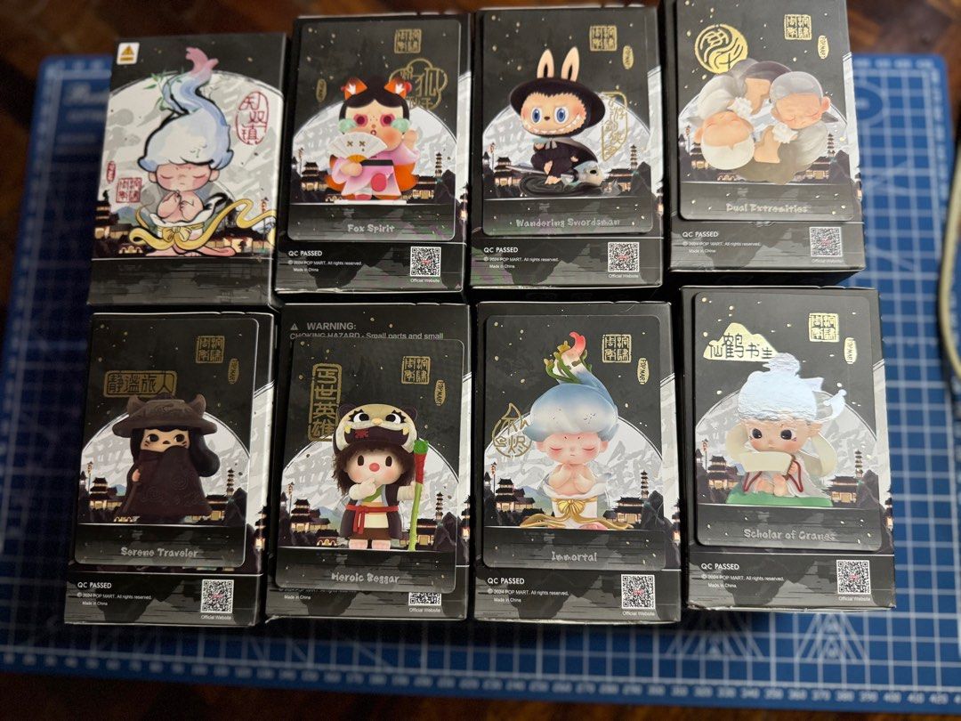 Matchless Popmart 14th Anniversary Series (Category: Designer & Blind Box Toys) located in Caloocan City. Submitted by teachermay101 (Listing ID 1346273119, Image 3). Description: Fresh pull Sealed foil opened box bottom. Wandering swords man ( sold ) Immortal (sold ).