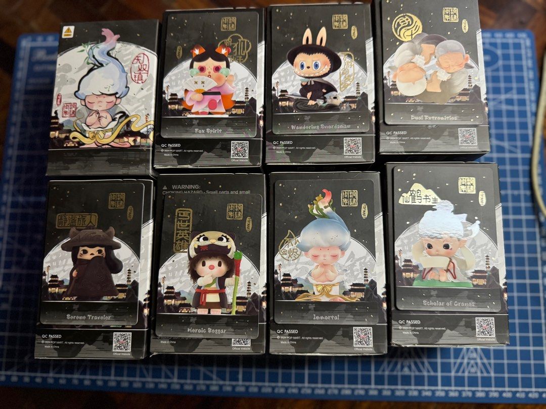 Matchless Popmart 14th Anniversary Series (Category: Designer & Blind Box Toys) located in Caloocan City. Submitted by teachermay101 (Listing ID 1346273119, Image 2). Description: Fresh pull Sealed foil opened box bottom. Wandering swords man ( sold ) Immortal (sold ).